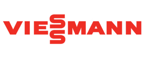 Viessmann logo in bold red letters, with the unique design of the two central “S” characters stacked vertically and overlapping.